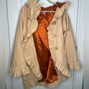 Kniffed Dove Ruffled Trench Coat